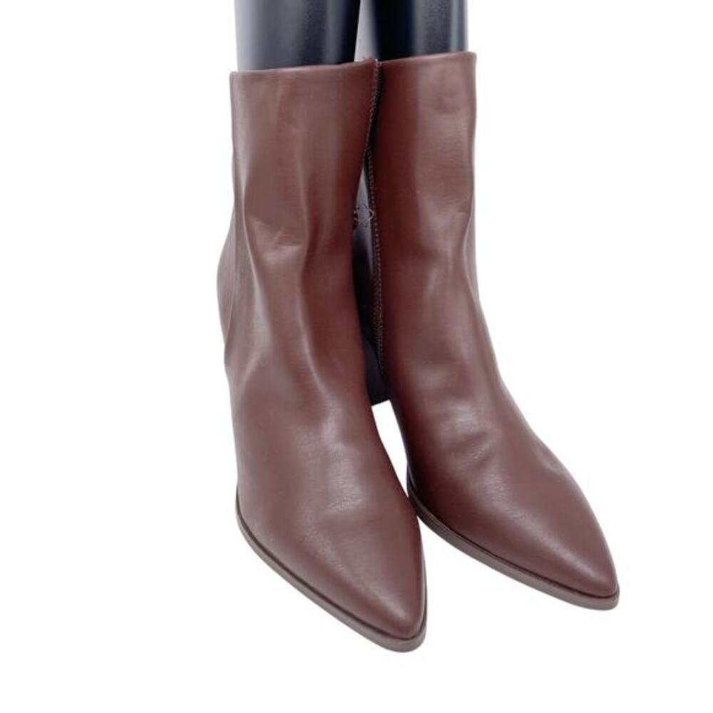 Steven New York Women's Thomas Brown Pointy‎ Toe Block Heel Boot Size 11M
